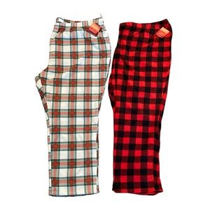 NWT ~ 4X Two Pairs Plus Size Holiday Fleece Pajama Pants